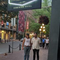 Lenny and Pete outside the Lamplighter