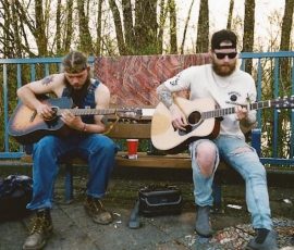 Blue Bridge.Port Coquitlam - 2020 2020 Lenny and Pete busking at the Blue Bridge in Port Coquitlam
