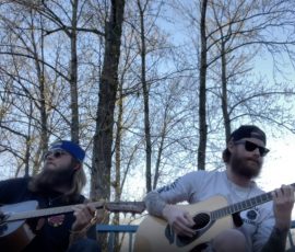 Blue Bridge.Port Coquitlam - 2021 2021 Lenny and Pete busking at the Blue Bridge in Port Coquitlam
